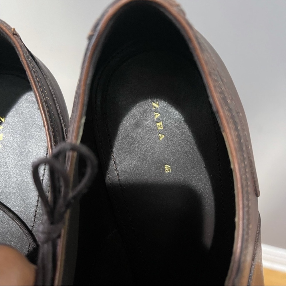 Brand New Zara Men's Classic Drk Brown Oxfords Sz 13 (46) - Picture 7 of 16